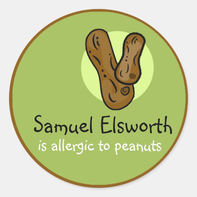 Peanut Allergy Customizable Sticker (Front)