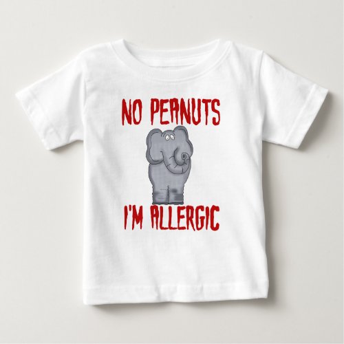 Peanut Allergy Elephant Baby T_Shirt