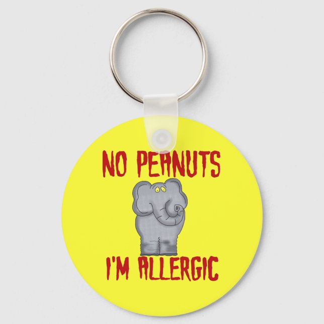 Peanut Allergy Elephant Keychain (Front)