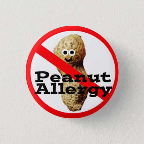 Peanut Allergy Pin Button Medical Alert