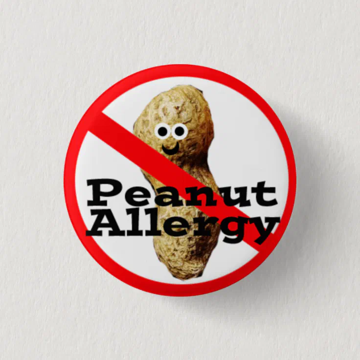 Peanut Allergy Pin Button Medical Alert Zazzle 7845