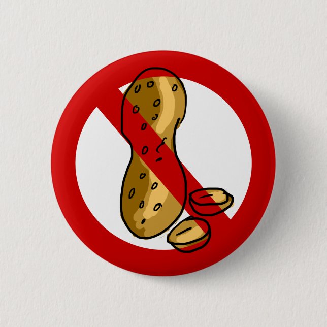 Peanut allergy pinback button (Front)
