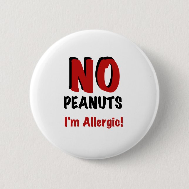 Peanut Allergy Pinback Button (Front)