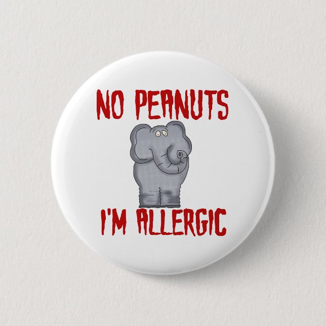 Peanut Allergy Pinback Button (Front)