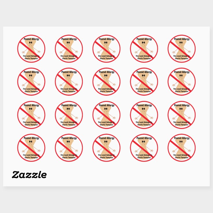 Peanut Allergy Sticker Zazzle 1576