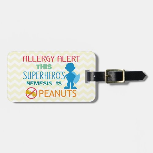 Peanut Allergy Superhero Alert Tag for Medical Kit
