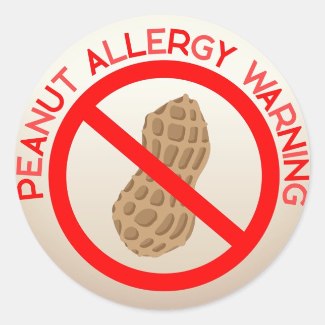 Peanut Allergy Warning Sticker (Front)