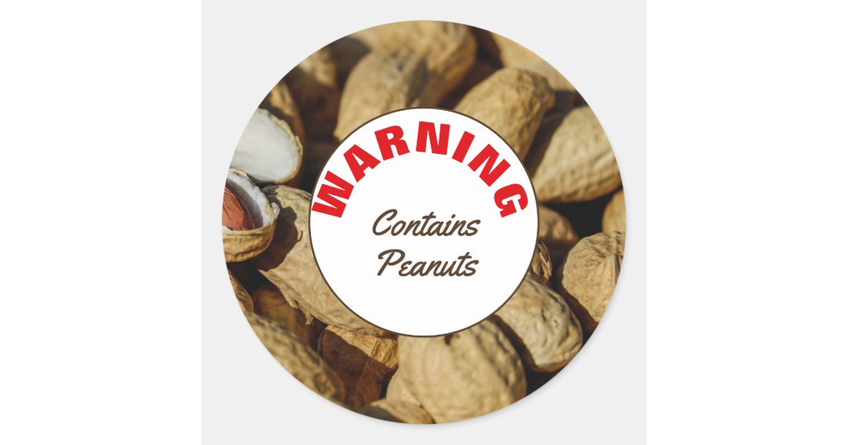 Peanut allergy warning sticker zazzle Peanut allergy warning sticker zazzle