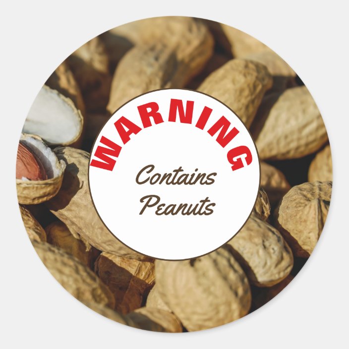 Peanut Allergy Warning Sticker | Zazzle.com