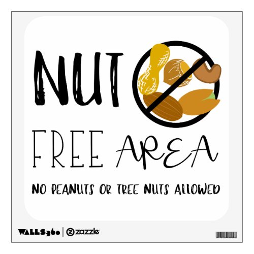 Peanut and Tree Nut Free Area School Office Wall Decal