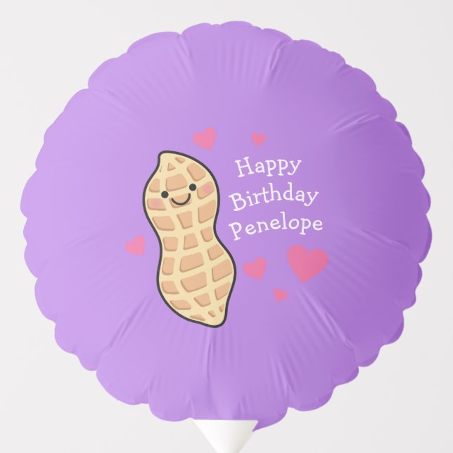 Peanut Birthday Party Cute Kids Cartoon Nut Balloon (Front)
