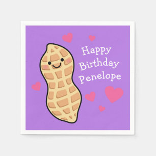 Peanut Birthday Party Cute Kids Cartoon Nut Napkins