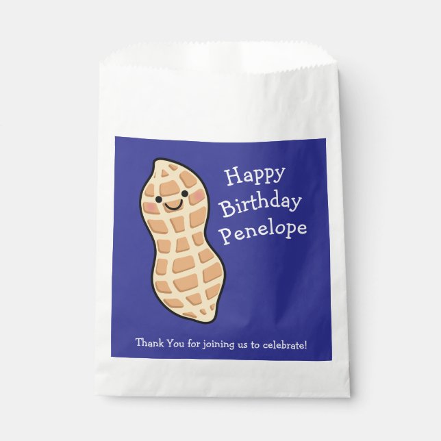 Peanut Birthday Party Kids Cute Nut Cartoon Favor Bag (Front)