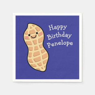 Peanut Birthday Party Kids Cute Nut Cartoon Napkins