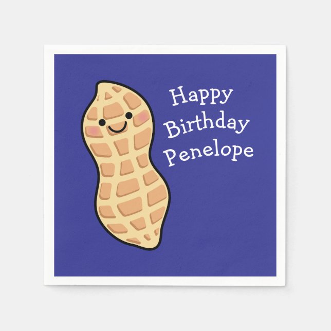 Peanut Birthday Party Kids Cute Nut Cartoon Napkins (Front)