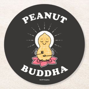Peanut Buddha Round Paper Coaster