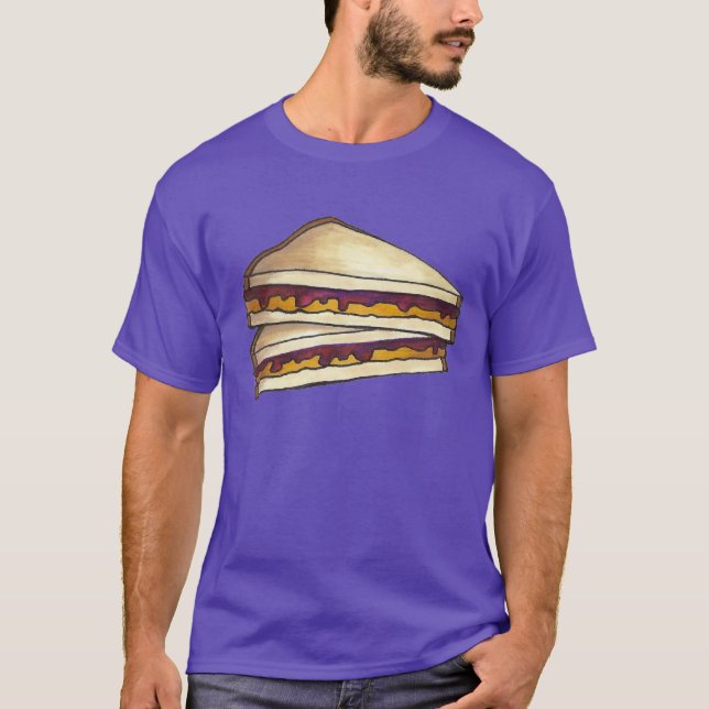 Peanut Butter and Grape Jelly Sandwich PBJ T-Shirt (Front)