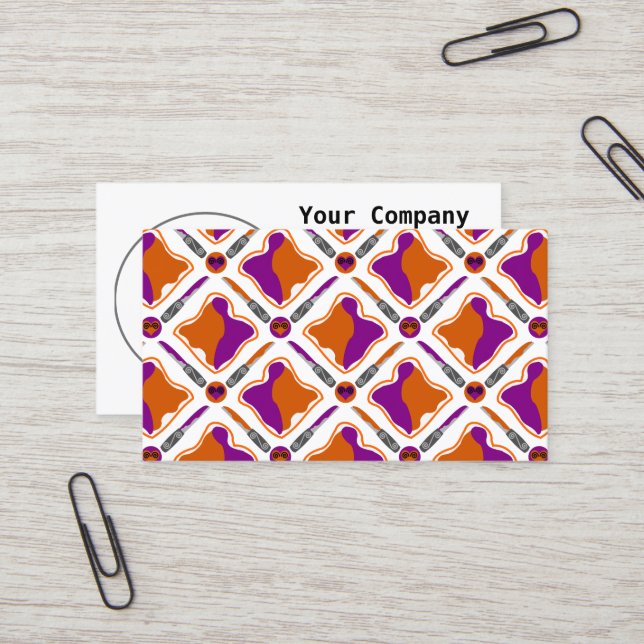 Peanut Butter and Grape Jelly Seamless Pattern Business Card (Front/Back In Situ)