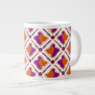 Peanut Butter and Grape Jelly Seamless Pattern Large Coffee Mug