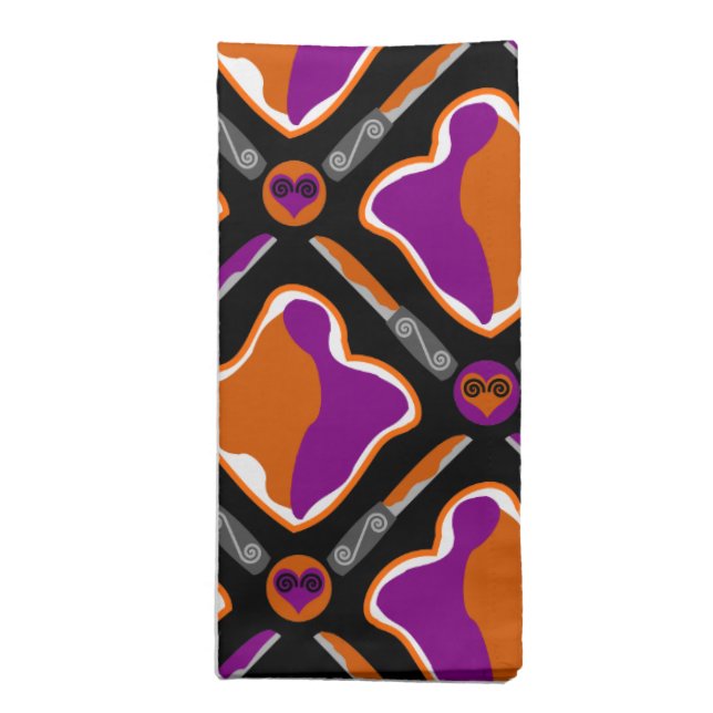 Peanut Butter and Grape Jelly Seamless Pattern Napkin (Folded)