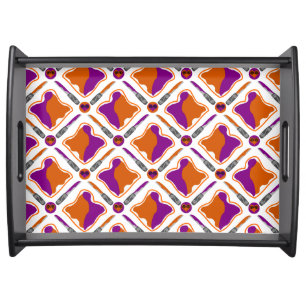 Peanut Butter and Grape Jelly Seamless Pattern Serving Tray