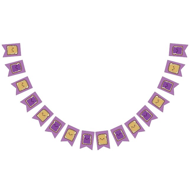 Peanut Butter and Jelly Birthday Party PBJ Bunting Flags (All)