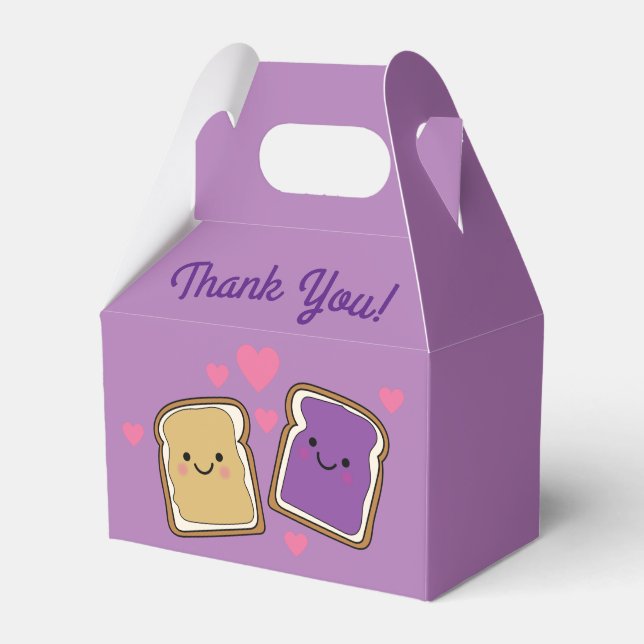 Peanut Butter and Jelly Birthday Party PBJ Favor Boxes (Front Side)