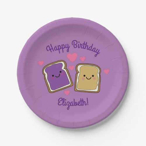 Peanut Butter and Jelly Birthday Party PBJ Paper Plates