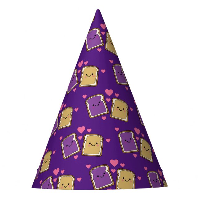 Peanut Butter and Jelly Birthday Party PBJ Party Hat (Front)