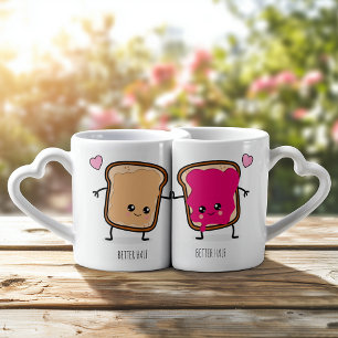 Peanut Butter and Jelly Couples Coffee Mug Set