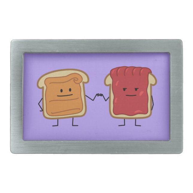 Peanut Butter and Jelly Fist Bump friends toast Belt Buckle (Front)