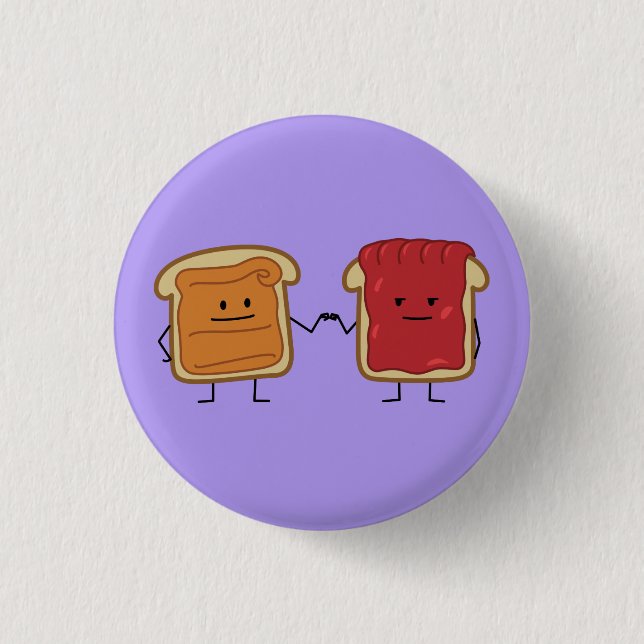 Peanut Butter and Jelly Fist Bump friends toast Button (Front)