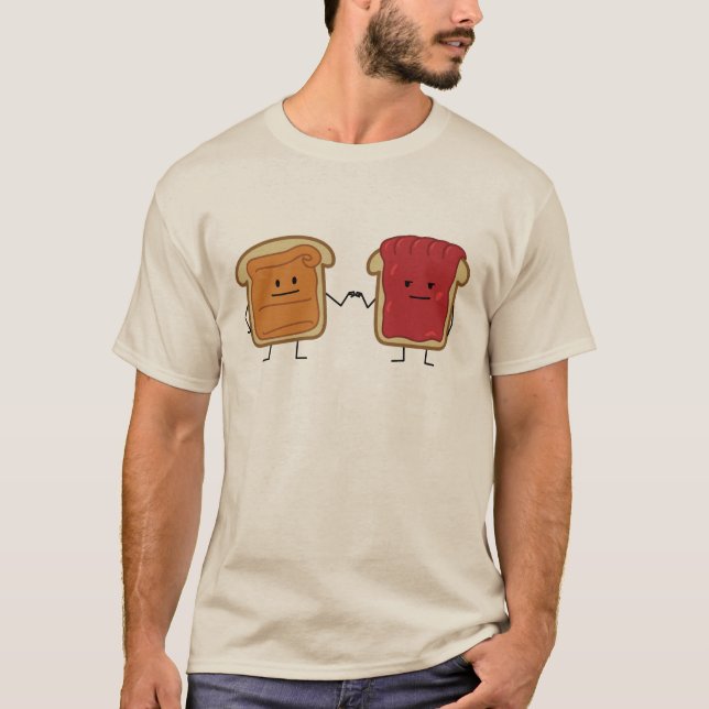 Peanut Butter and Jelly Fist Bump friends toast T-Shirt (Front)