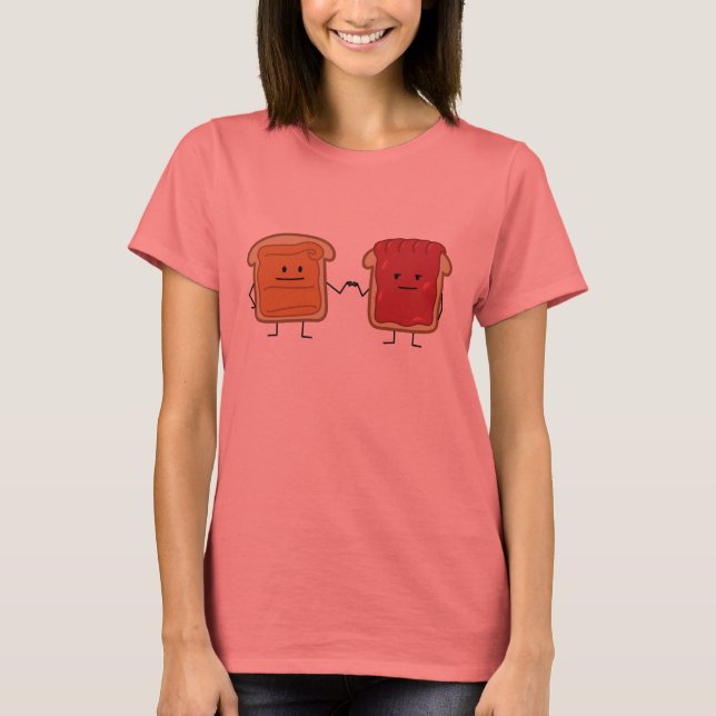 Peanut Butter and Jelly Fist Bump friends toast T-Shirt (Front)