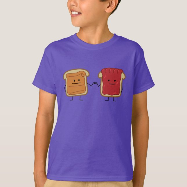 Peanut Butter and Jelly Fist Bump friends toast T-Shirt (Front)