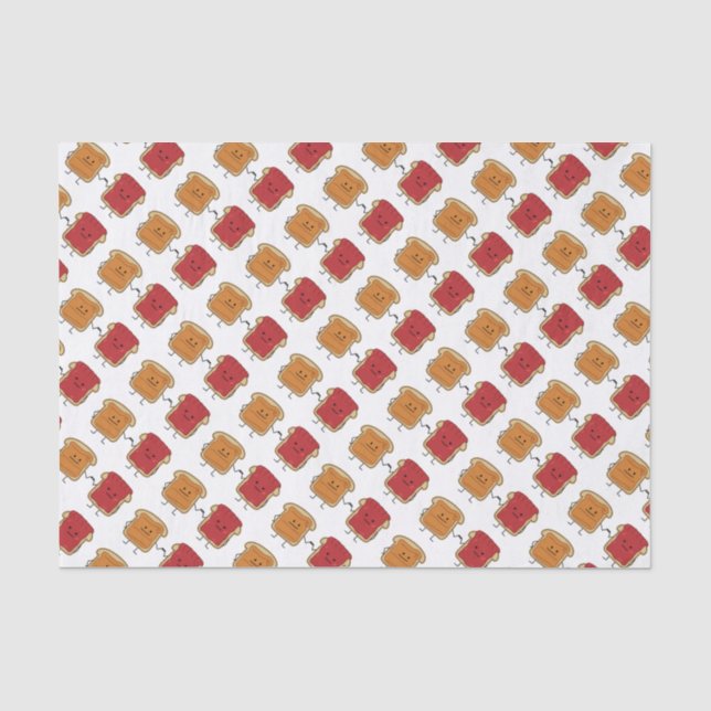 Peanut Butter and Jelly Fist Bump friends toast Tissue Paper (Front)