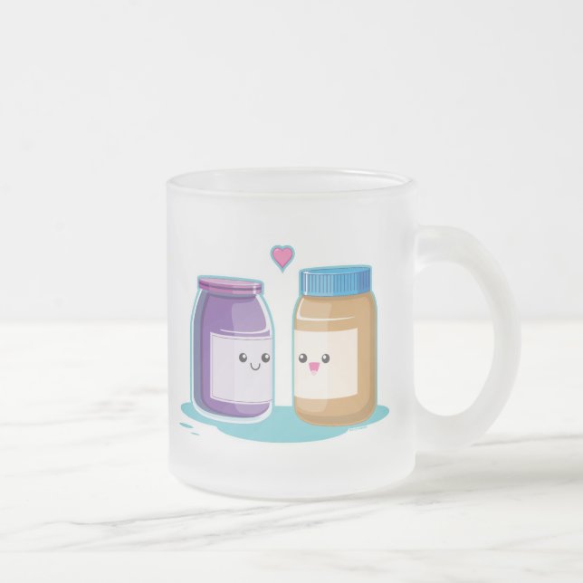 Peanut Butter and Jelly Frosted Glass Coffee Mug (Right)