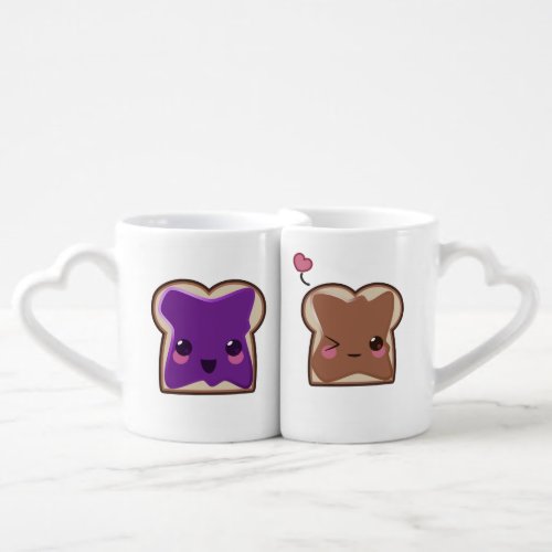 Peanut Butter and Jelly Love Coffee Mug Set