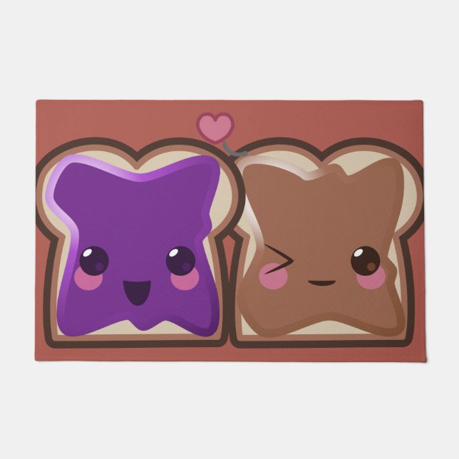 Peanut Butter and Jelly Love Doormat (Front)