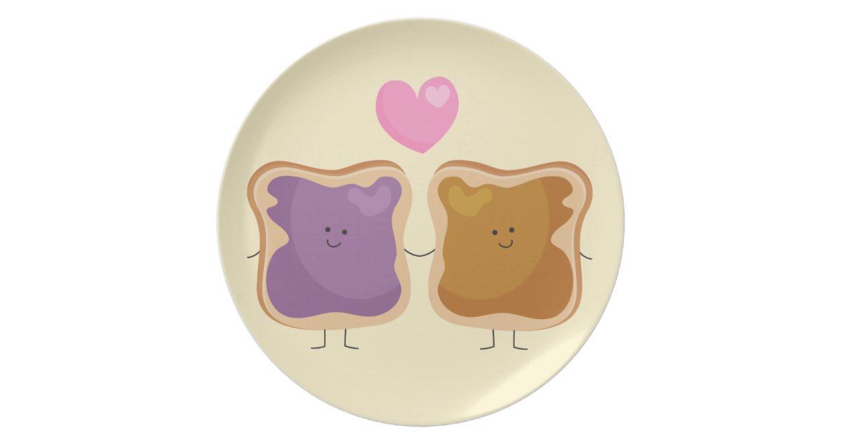 Peanut Butter And Jelly Love Plate Zazzle Com