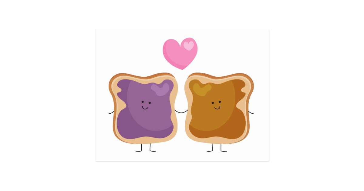 Peanut Butter and Jelly Love Postcards Zazzle