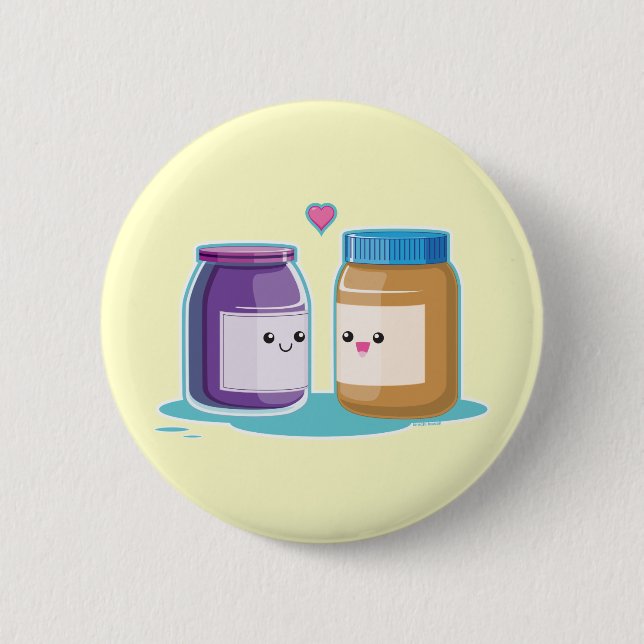 Peanut Butter and Jelly Pinback Button (Front)