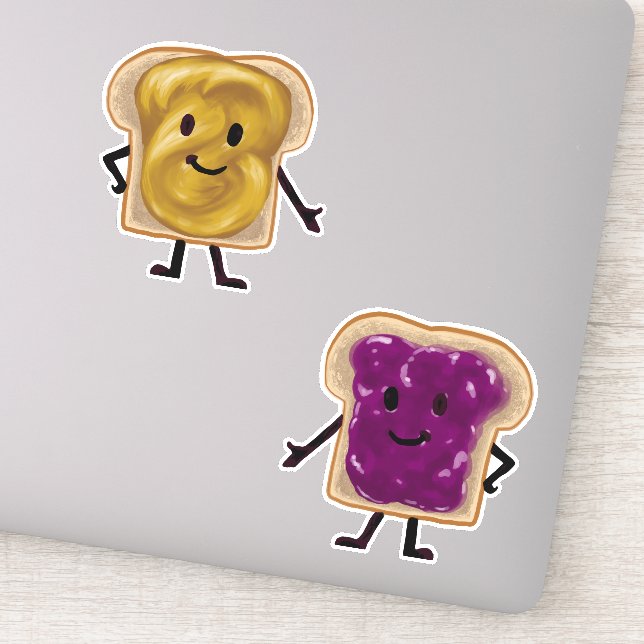 Peanut Butter and Jelly Sandwich Buddies Sticker (Detail)