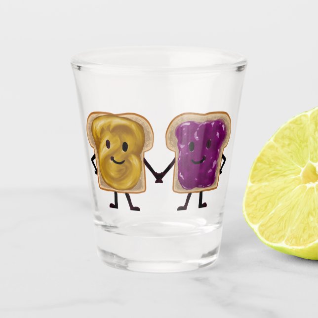 Peanut Butter and Jelly Sandwich Buddy Shot Glass (Front)
