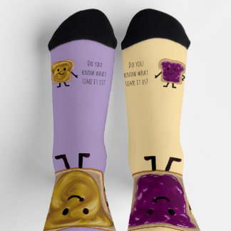 Peanut Butter and Jelly Sandwich Buddy Socks