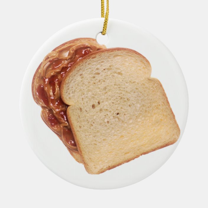 Peanut Butter and Jelly Sandwich Ceramic Ornament
