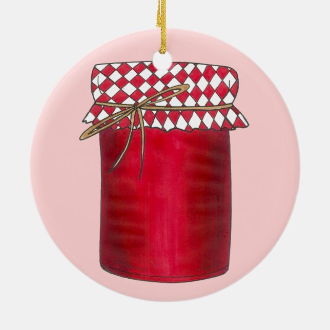 Peanut Butter and Jelly Sandwich Lunchtime Foodie Ceramic Ornament (Back)