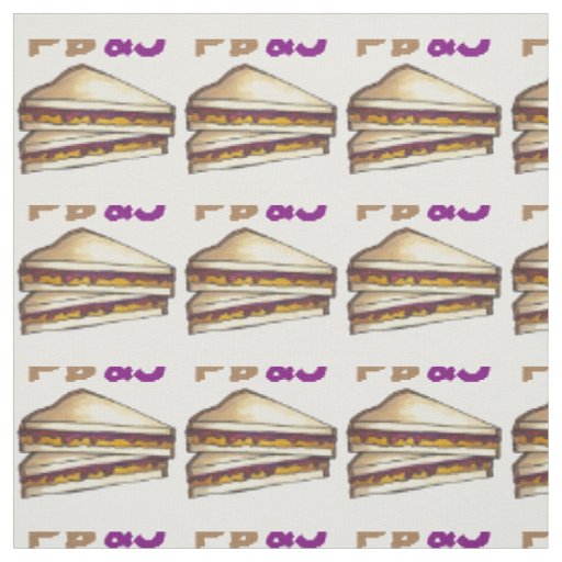 Peanut Butter and Jelly Sandwich PB&J Food Foodie Fabric