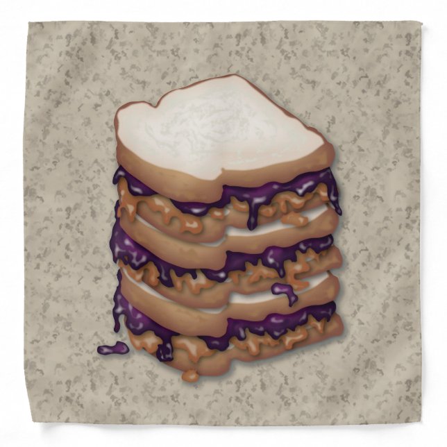 Peanut Butter and Jelly Sandwiches Bandana (Front)