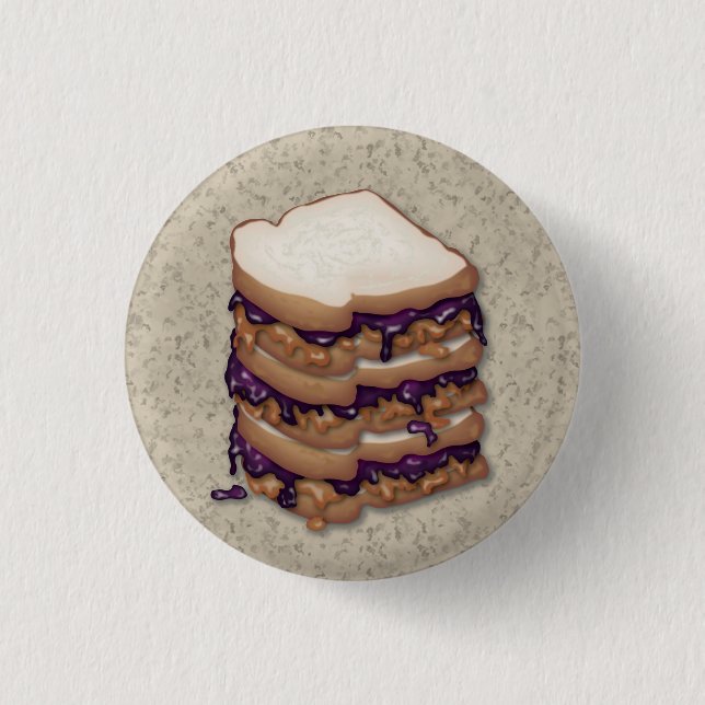 Peanut Butter and Jelly Sandwiches Button (Front)